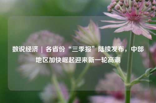 数说经济 | 各省份“三季报”陆续发布，中部地区加快崛起迎来新一轮高潮