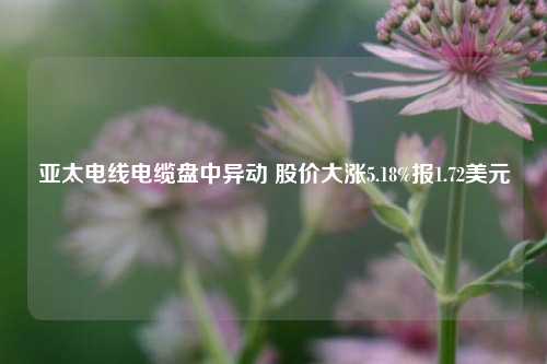 亚太电线电缆盘中异动 股价大涨5.18%报1.72美元