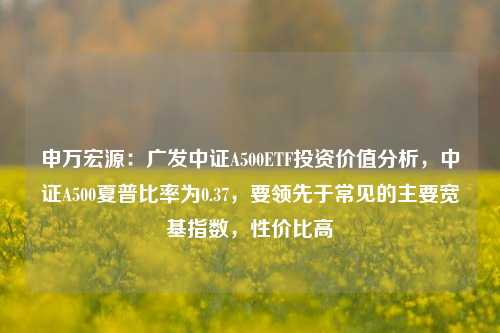 申万宏源：广发中证A500ETF投资价值分析，中证A500夏普比率为0.37，要领先于常见的主要宽基指数，性价比高  第1张