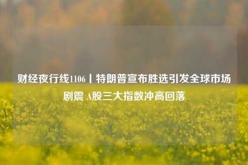 财经夜行线1106丨特朗普宣布胜选引发全球市场剧震 A股三大指数冲高回落  第1张