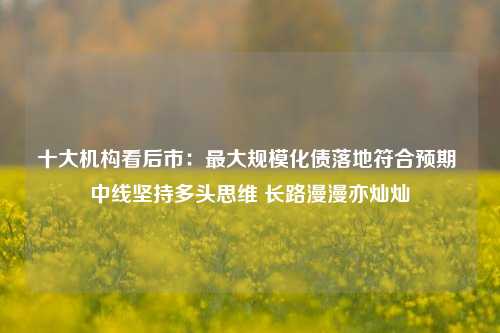 十大机构看后市：最大规模化债落地符合预期 中线坚持多头思维 长路漫漫亦灿灿-第1张图片-特色小吃做法