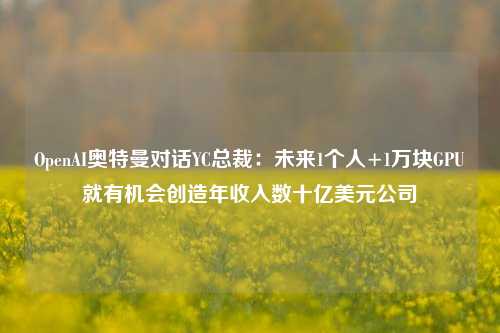 OpenAI奥特曼对话YC总裁：未来1个人+1万块GPU就有机会创造年收入数十亿美元公司-第1张图片-特色小吃做法