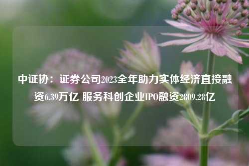 中证协：证券公司2023全年助力实体经济直接融资6.39万亿 服务科创企业IPO融资2809.28亿-第1张图片-特色小吃做法