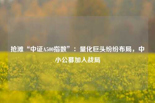 抢滩“中证A500指数”：量化巨头纷纷布局，中小公募加入战局-第1张图片-特色小吃做法