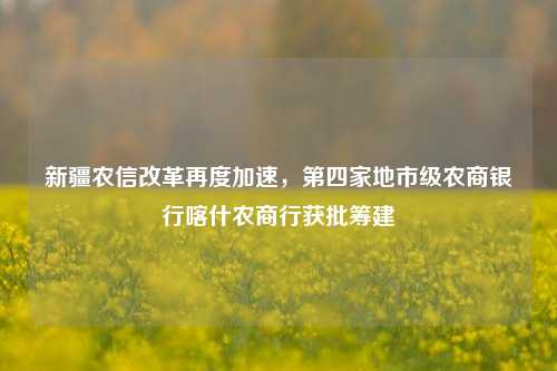 新疆农信改革再度加速，第四家地市级农商银行喀什农商行获批筹建-第1张图片-特色小吃做法