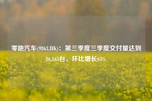 零跑汽车(9863.HK)：第三季度三季度交付量达到86,165台，环比增长61%-第1张图片-特色小吃做法