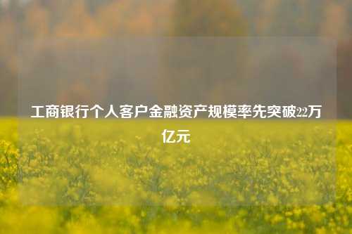 工商银行个人客户金融资产规模率先突破22万亿元-第1张图片-特色小吃做法