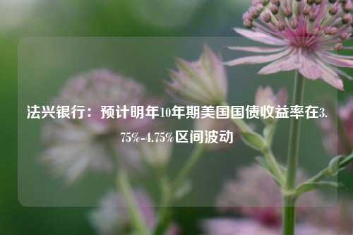 法兴银行：预计明年10年期美国国债收益率在3.75%-4.75%区间波动