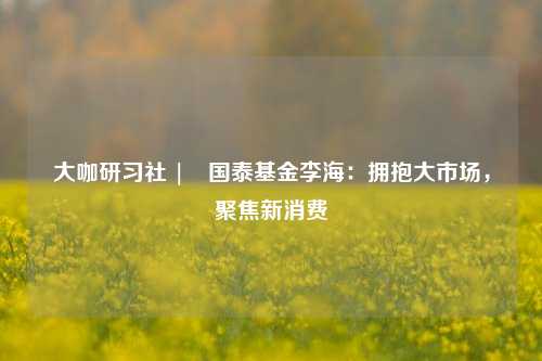 大咖研习社 | 国泰基金李海：拥抱大市场，聚焦新消费-第1张图片-特色小吃做法