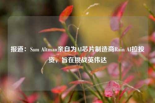 报道：Sam Altman亲自为AI芯片制造商Rain AI拉投资，旨在挑战英伟达-第1张图片-特色小吃做法