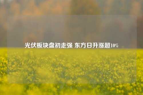 光伏板块盘初走强 东方日升涨超10%-第1张图片-特色小吃做法