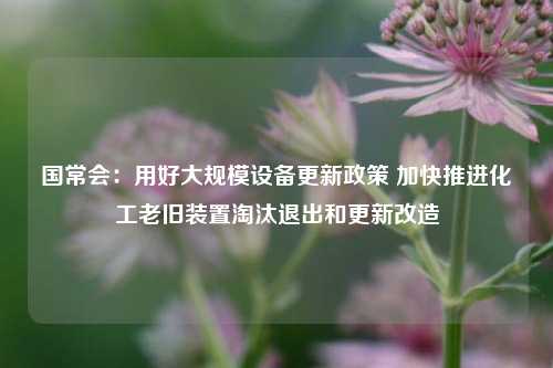 国常会：用好大规模设备更新政策 加快推进化工老旧装置淘汰退出和更新改造-第1张图片-特色小吃做法