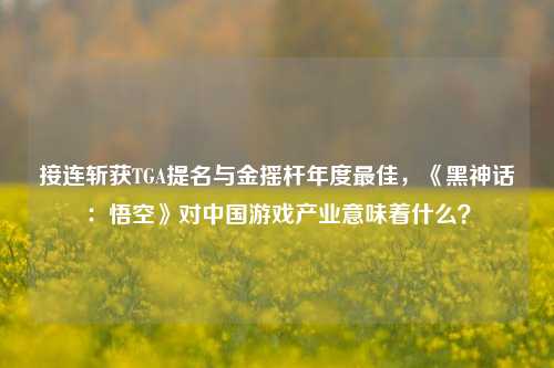 接连斩获TGA提名与金摇杆年度最佳，《黑神话：悟空》对中国游戏产业意味着什么？-第1张图片-特色小吃做法