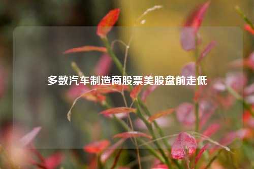 多数汽车制造商股票美股盘前走低-第1张图片-特色小吃做法