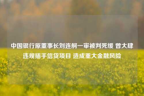 中国银行原董事长刘连舸一审被判死缓 曾大肆违规插手信贷项目 造成重大金融风险-第1张图片-特色小吃做法