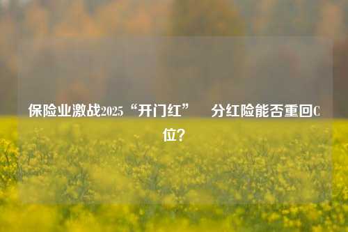 保险业激战2025“开门红”　分红险能否重回C位？-第1张图片-特色小吃做法