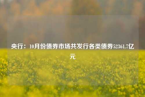 央行：10月份债券市场共发行各类债券52361.7亿元-第1张图片-特色小吃做法