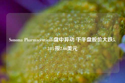 Sonoma Pharmaceuticals盘中异动 下午盘股价大跌5.34%报2.66美元-第1张图片-特色小吃做法