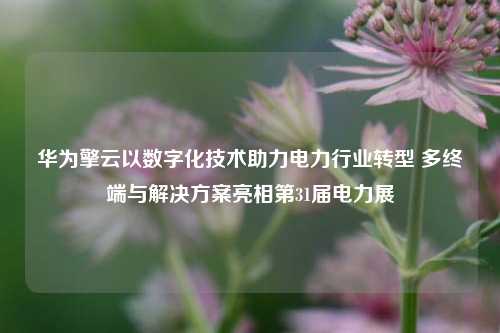 华为擎云以数字化技术助力电力行业转型 多终端与解决方案亮相第31届电力展-第1张图片-特色小吃做法