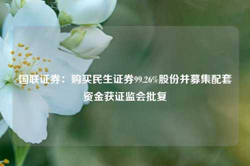 国联证券：购买民生证券99.26%股份并募集配套资金获证监会批复