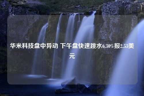 华米科技盘中异动 下午盘快速跳水6.30%报2.53美元