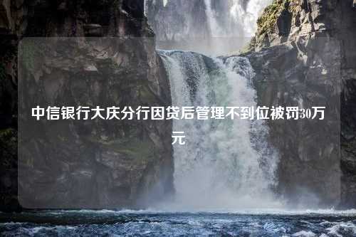 中信银行大庆分行因贷后管理不到位被罚30万元