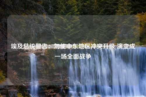 埃及总统警告：勿使中东地区冲突升级 演变成一场全面战争