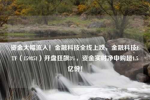 资金大幅流入！金融科技全线上攻，金融科技ETF（159851）开盘狂飙3%，资金实时净申购超1.5亿份！