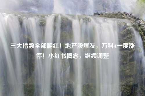 三大指数全部翻红！地产股爆发，万科A一度涨停！小红书概念，继续调整