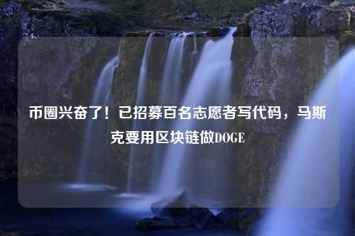 币圈兴奋了！已招募百名志愿者写代码，马斯克要用区块链做DOGE